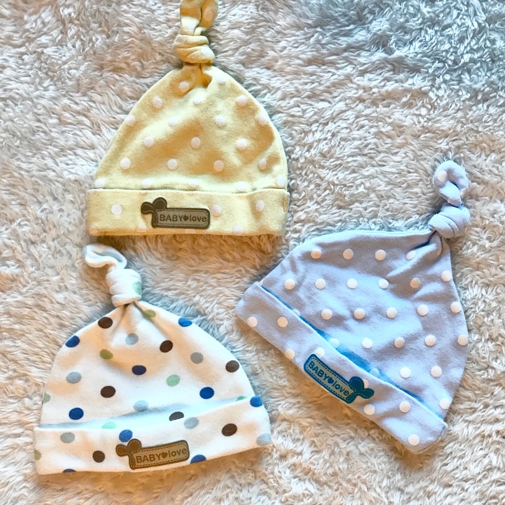Set of 3 newborn beanies